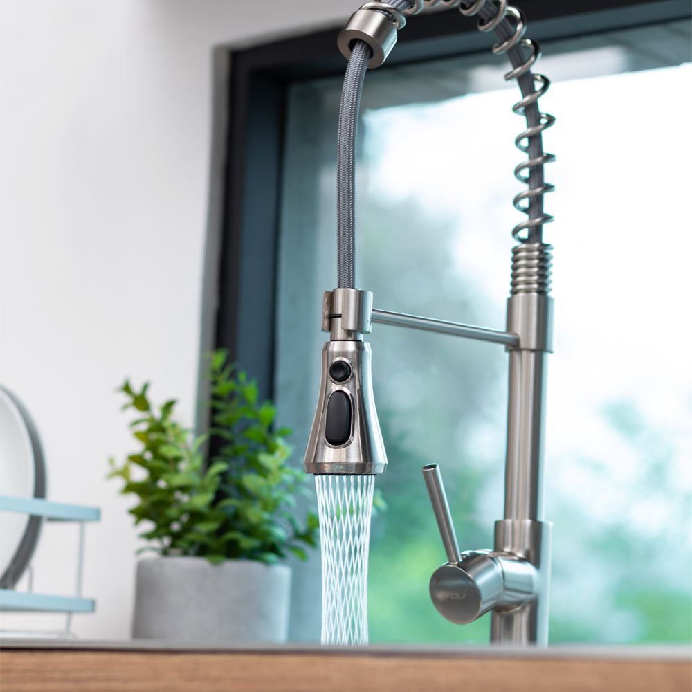 Grifería Top Pro Acero Extensible 3 Funciones FDV-Kitchen Center