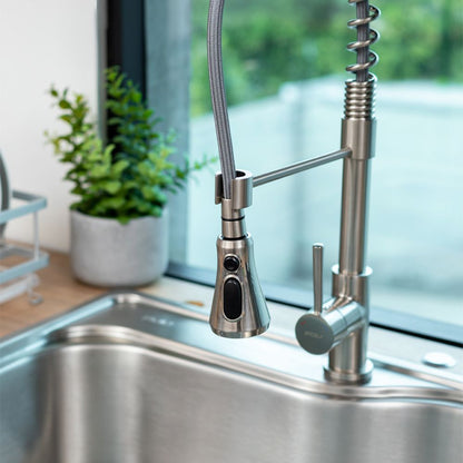 Grifería Top Pro Acero Extensible 3 Funciones FDV-Kitchen Center