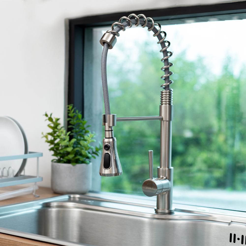 Grifería Top Pro Acero Extensible 3 Funciones FDV-Kitchen Center