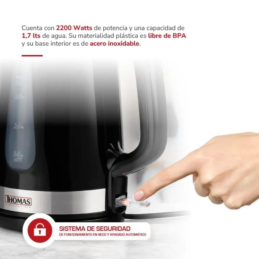 Hervidor 1,7 lts TH-4340N Thomas8#Negro