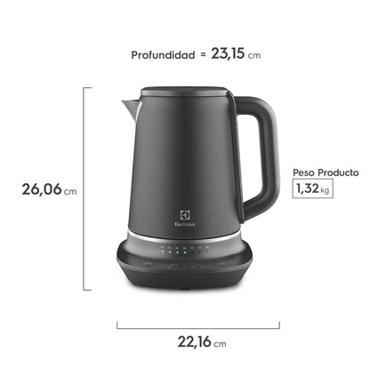 Hervidor Eléctrico 1,7L Control Tempertura EKP70 Acero Inoxidable Electrolux-Hervidores