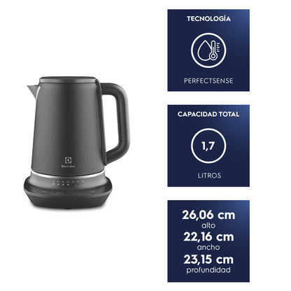 Hervidor Eléctrico 1,7L Control Tempertura EKP70 Acero Inoxidable Electrolux-Hervidores