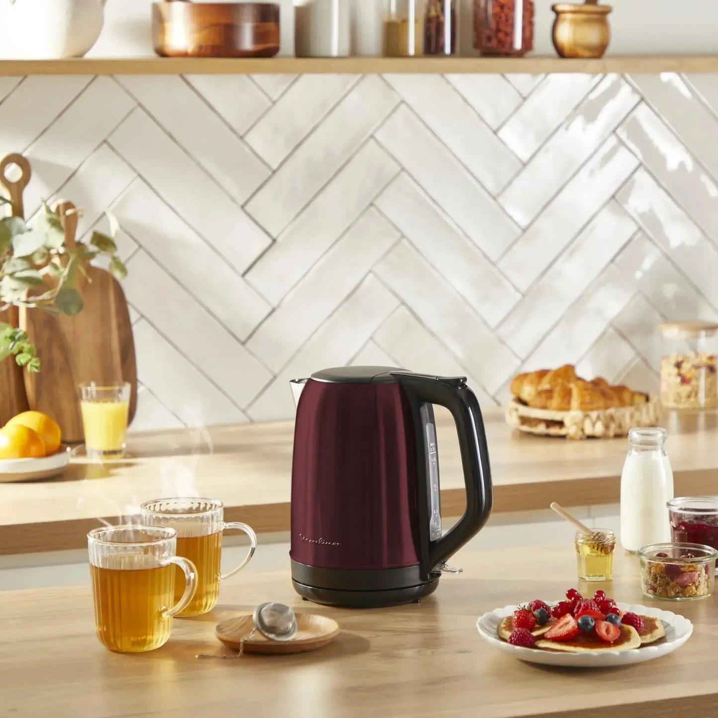 Hervidor Subito 1,7L Rojo Acero Inoxidable Moulinex6#Rojo