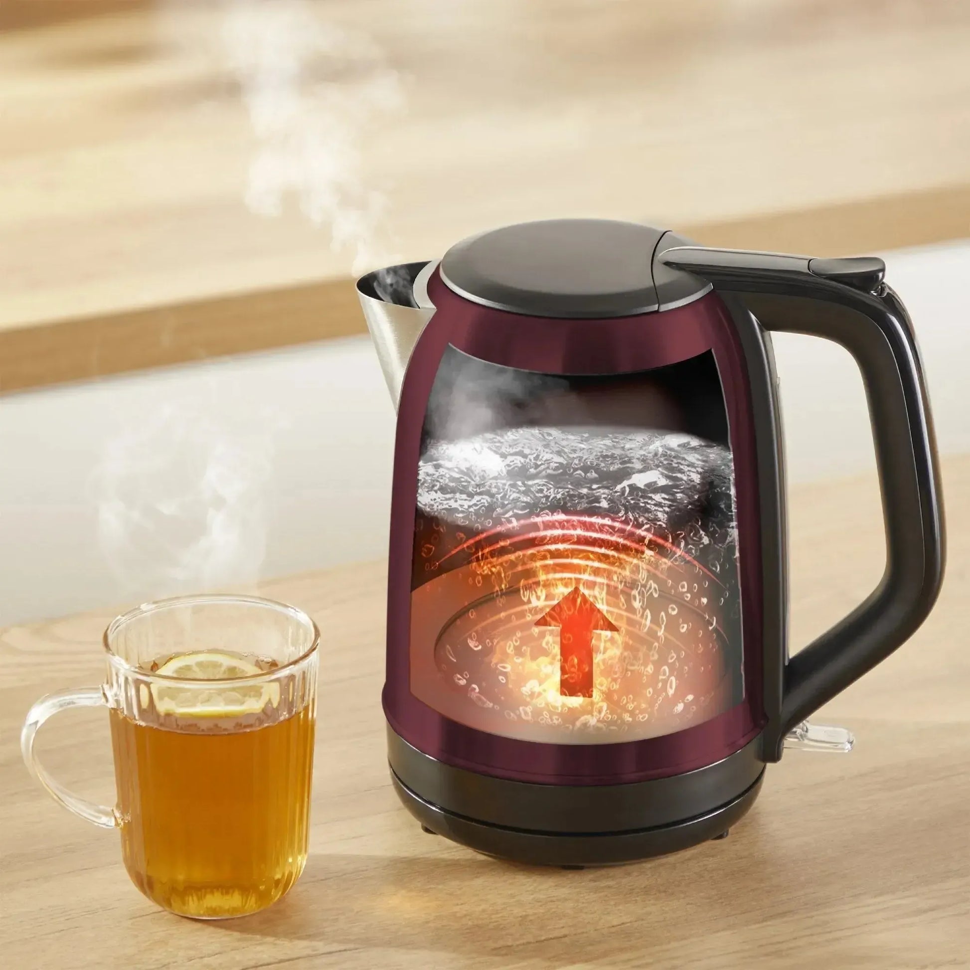 Hervidor Subito 1,7L Rojo Acero Inoxidable Moulinex2#Rojo