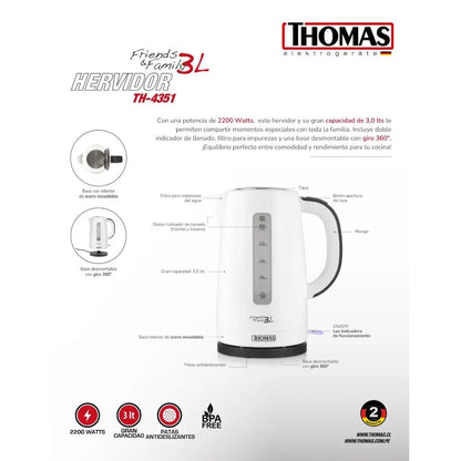 Hervidor TH-4351 Thomas8#Blanco