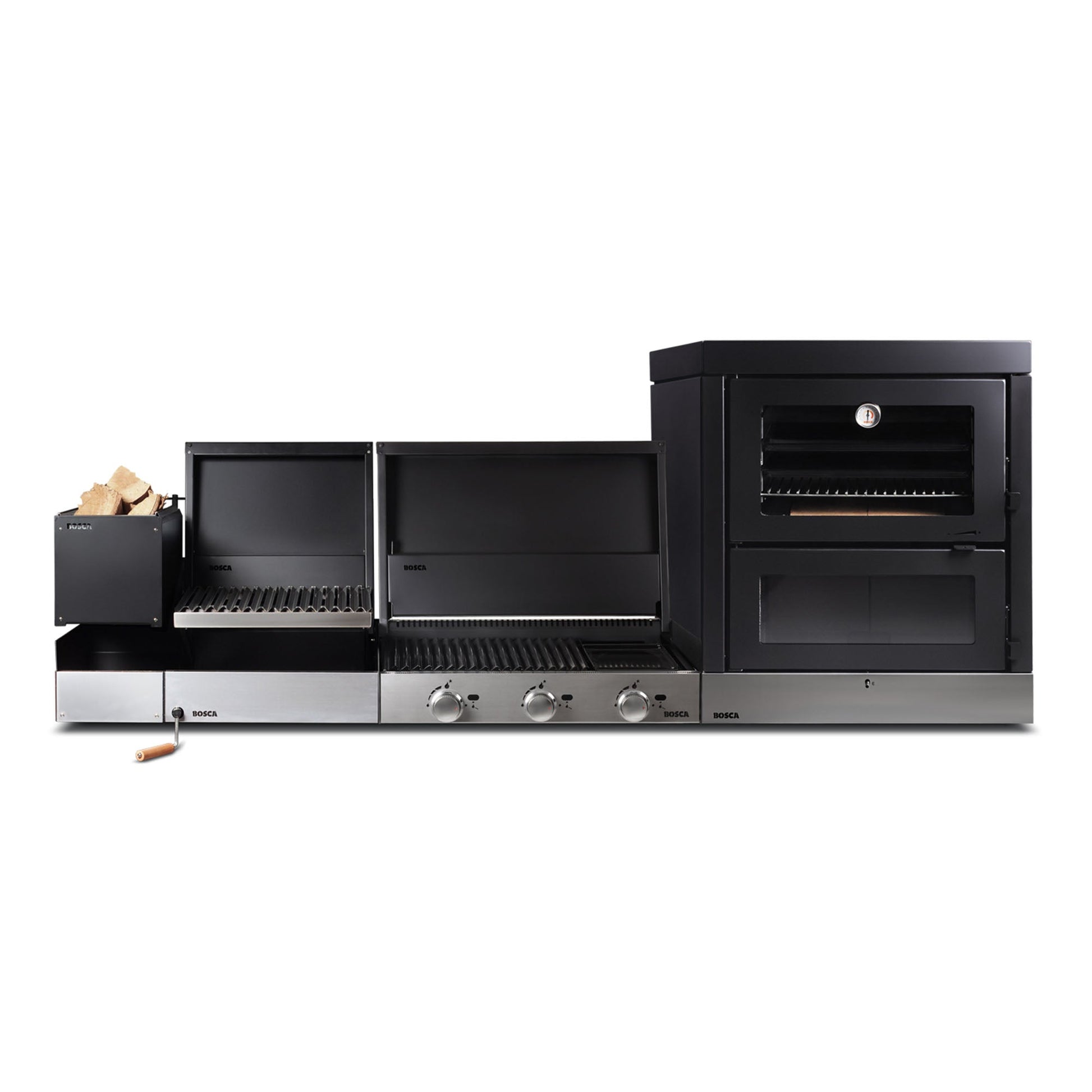 Horno A Leña Doble Cámara 57 Lts Bosca11#Negro