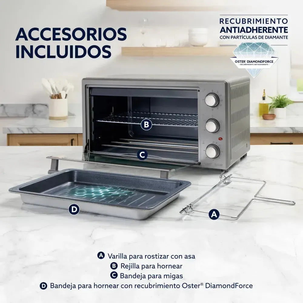 Horno Con Rotisserie 60 Lt Manual Tssttv60mns Oster5#Gris