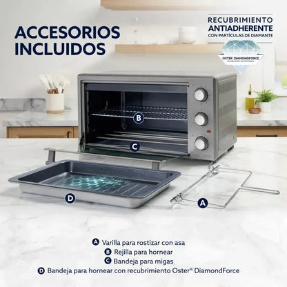 Horno Con Rotisserie 60 Lt Manual Tssttv60mns Oster5#Gris