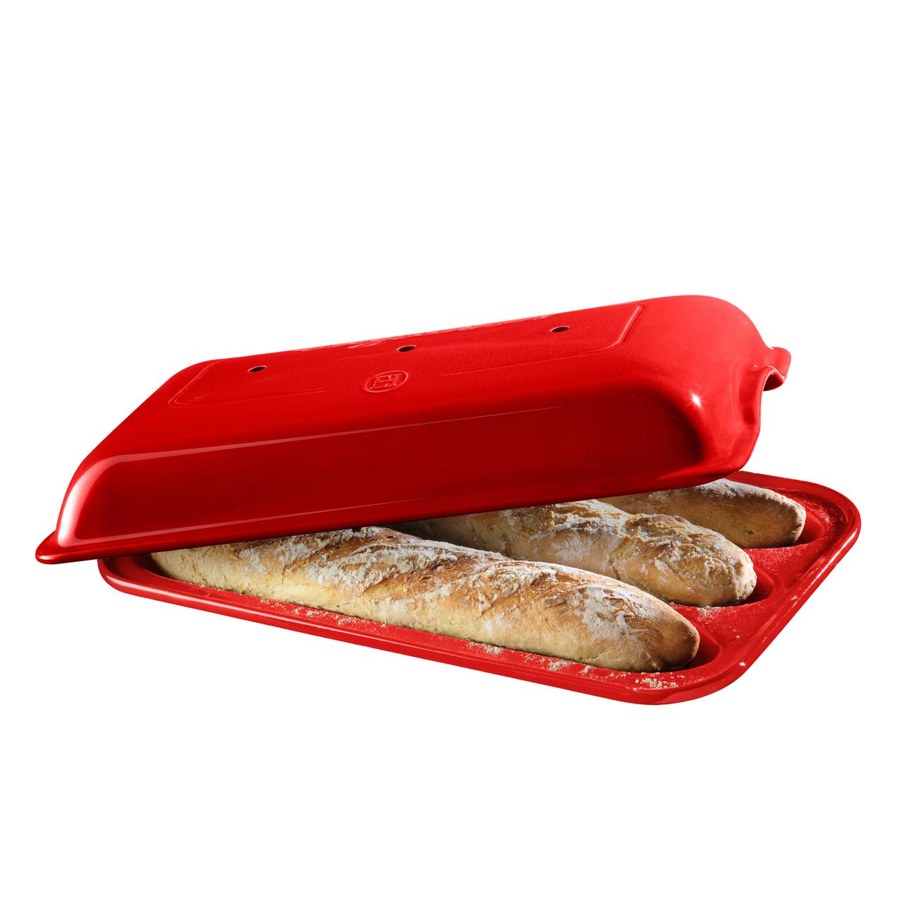 Horno De Cerámica Para Pan Baguette Rojo Emile Henry2#Rojo