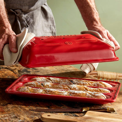 Horno De Cerámica Para Pan Baguette Rojo Emile Henry3#Rojo