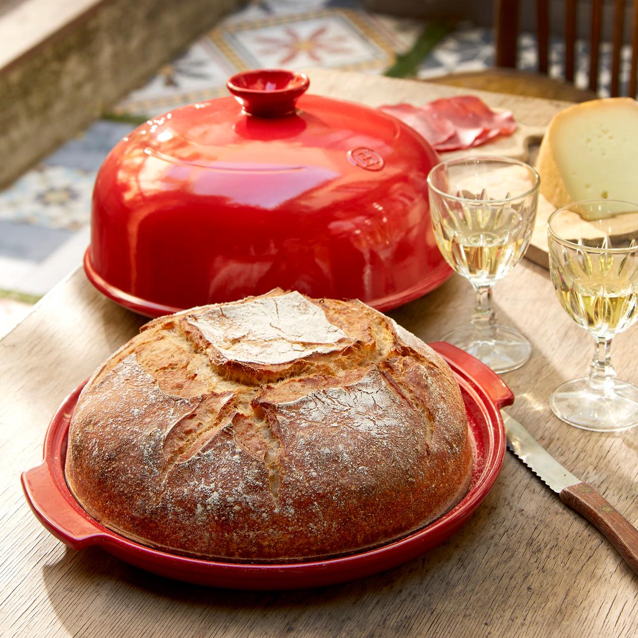 Horno de Cerámica Para Pan De Hogaza Rojo Emile Henry3#Rojo