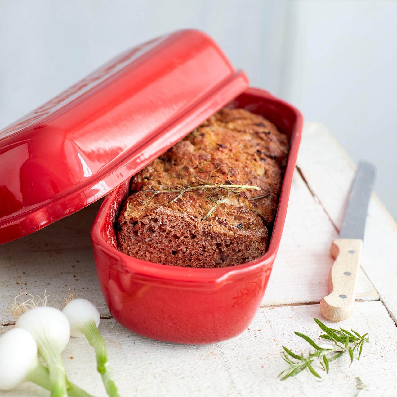 Horno De Cerámica Para Pan De Molde Grande Rojo Emile Henry2#Rojo