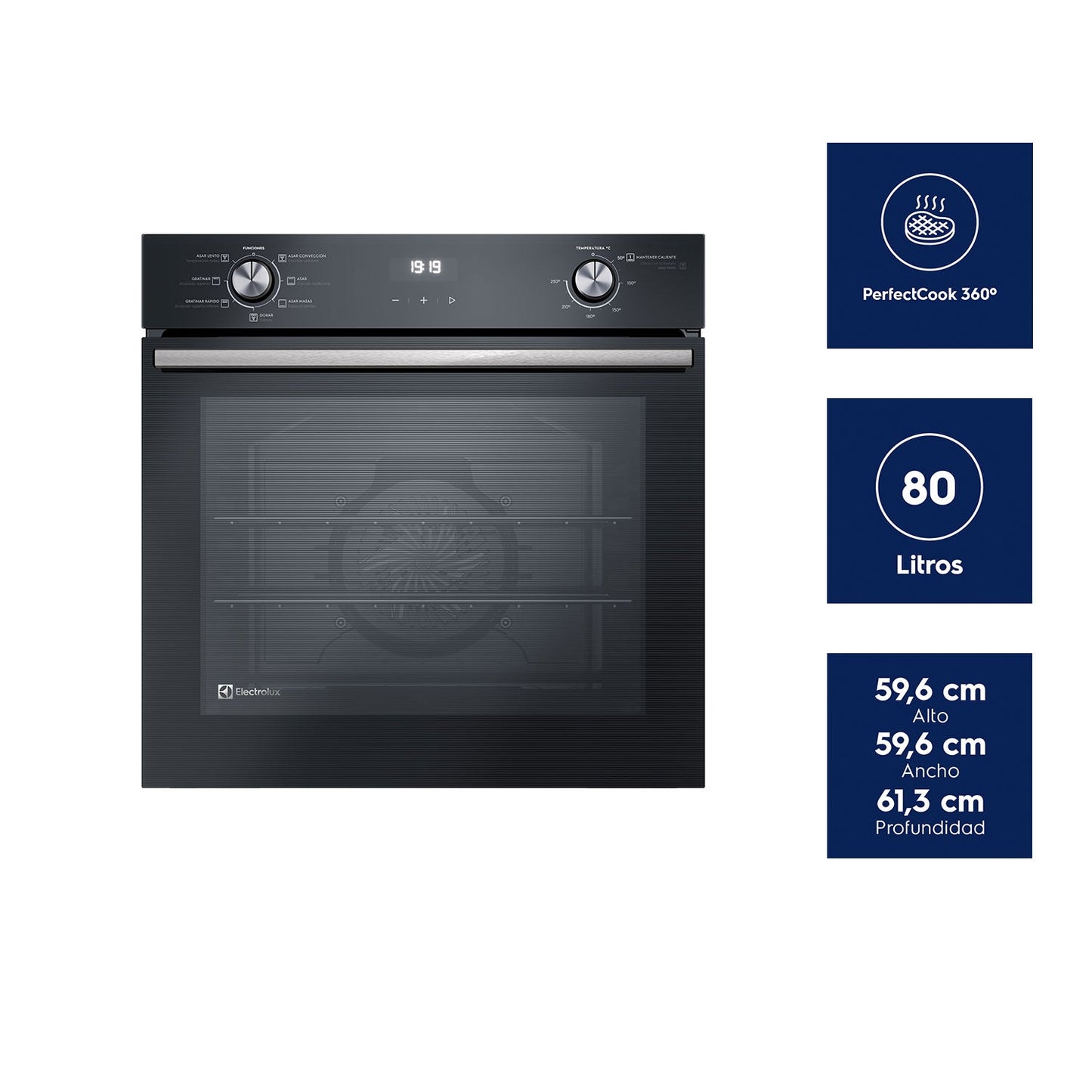 Horno Empotrable OE8EH 80 Lts Electrolux10#Negro