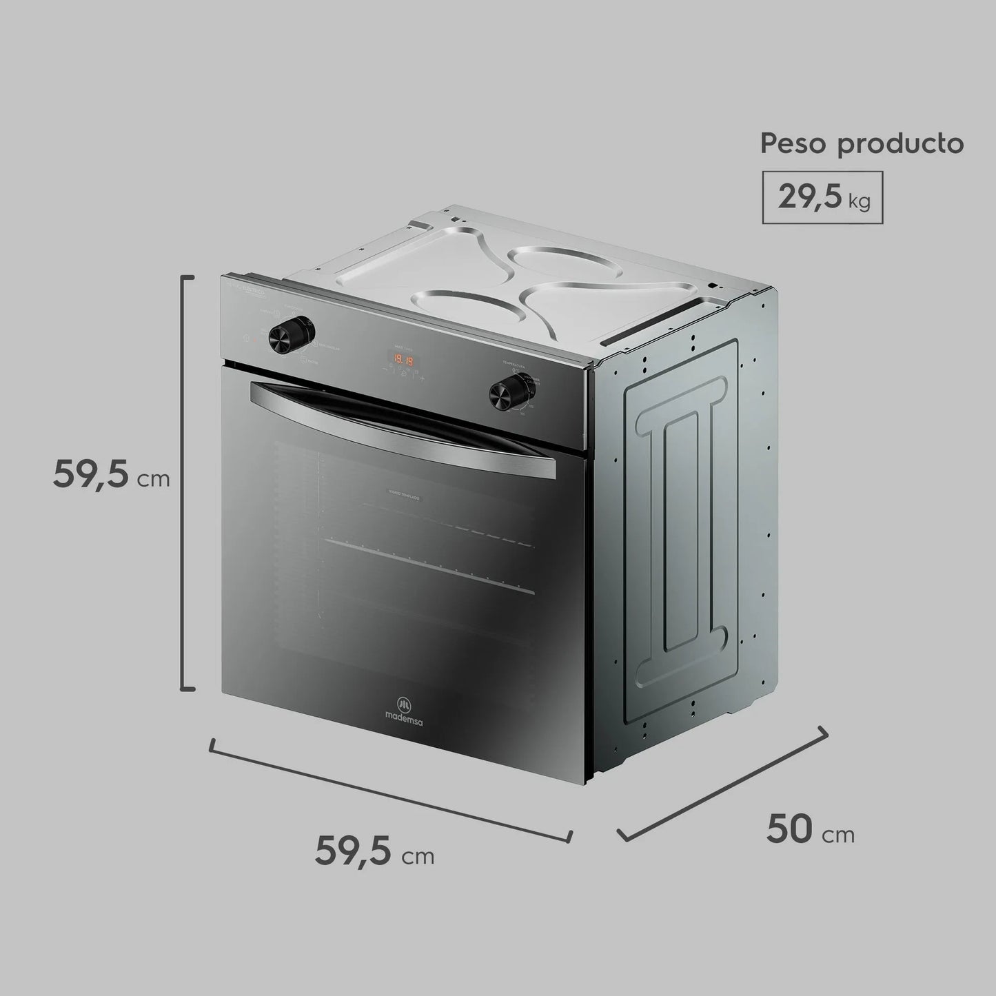 Horno Empotrable Eléctrico 59L Convector y Temporizador OM6CX Mademsa-Hornos Eléctricos