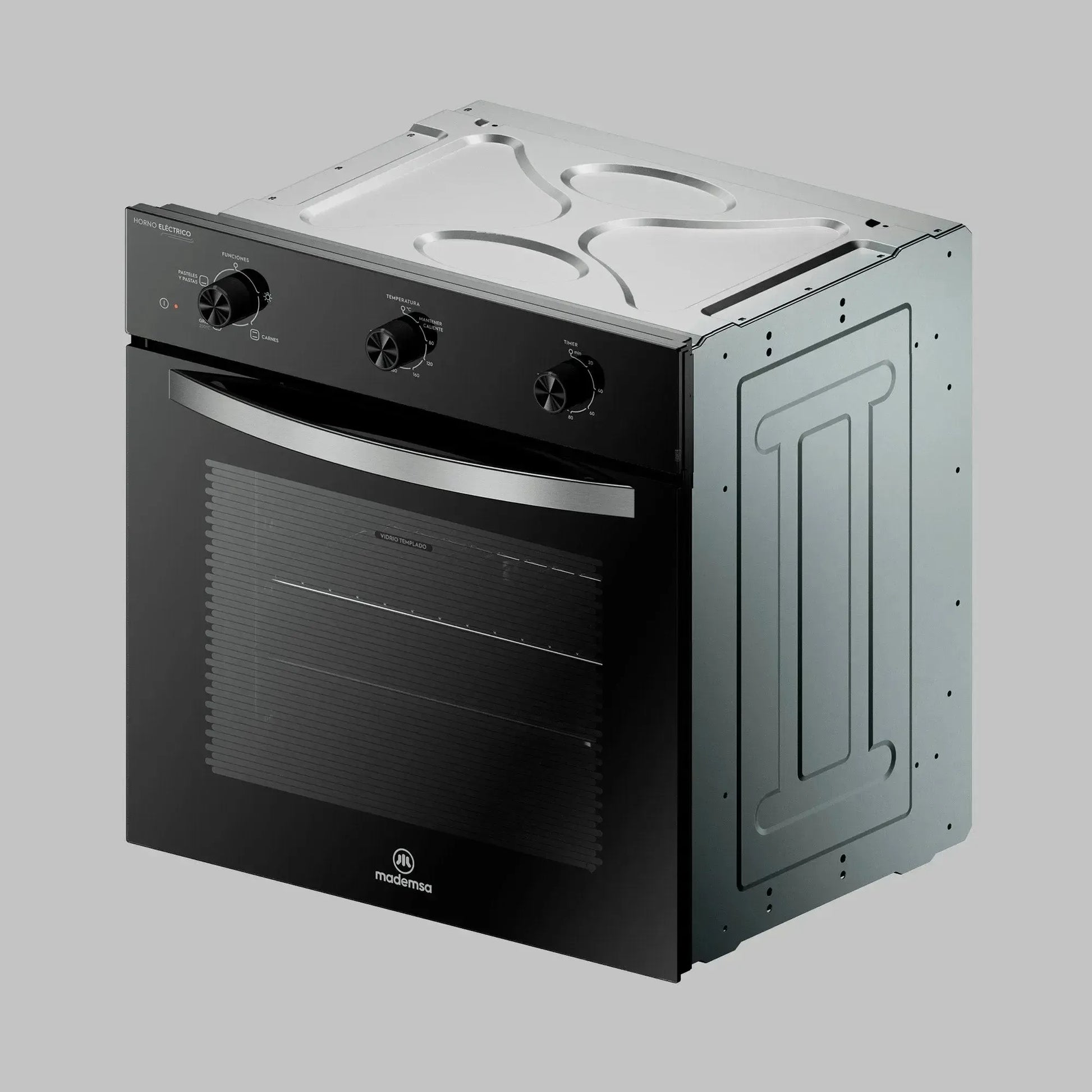 Horno Empotrable Eléctrico 59L Temporizador y Limpia Fácil OM6TB Mademsa-Hornos Eléctricos
