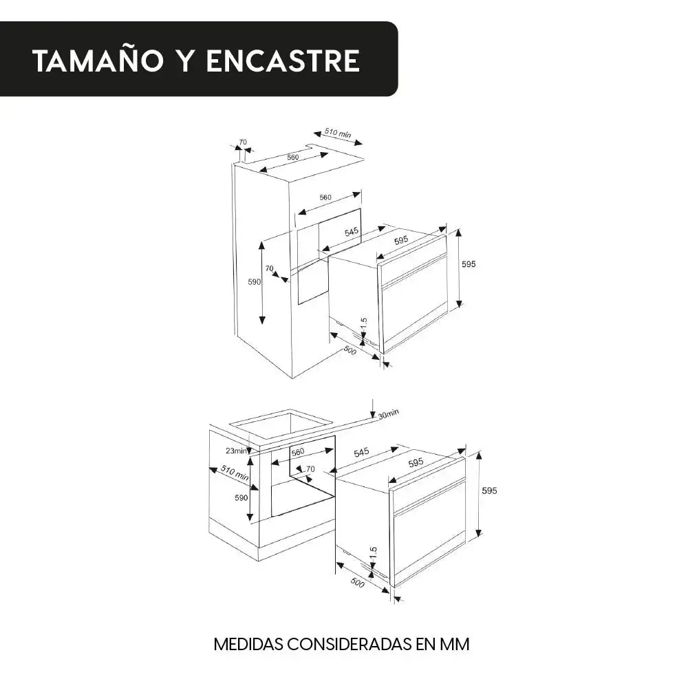 Horno Empotrado Deluxe Prestige 56 Lts FDV - Caja Dañada-Hornos Eléctricos