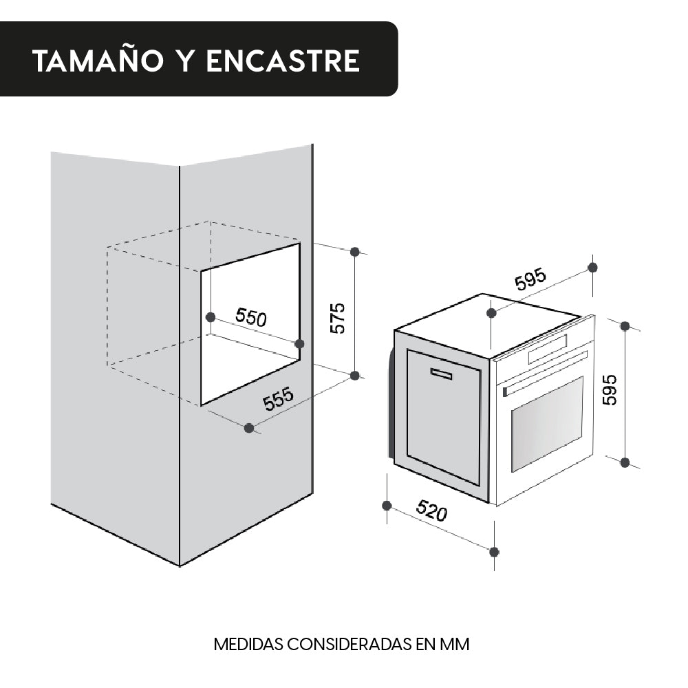 Horno Empotrado Design 60 Lts FDV - Caja Dañada-Hornos Eléctricos