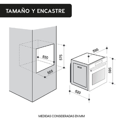 Horno Empotrado Design 60 Lts FDV - Caja Dañada-Hornos Eléctricos