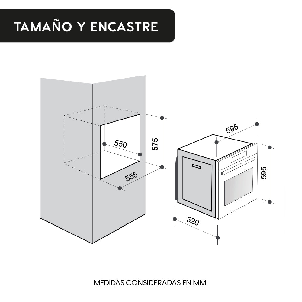 Horno Empotrado Design Black 60 Lts FDV - Caja Dañada-Hornos Eléctricos