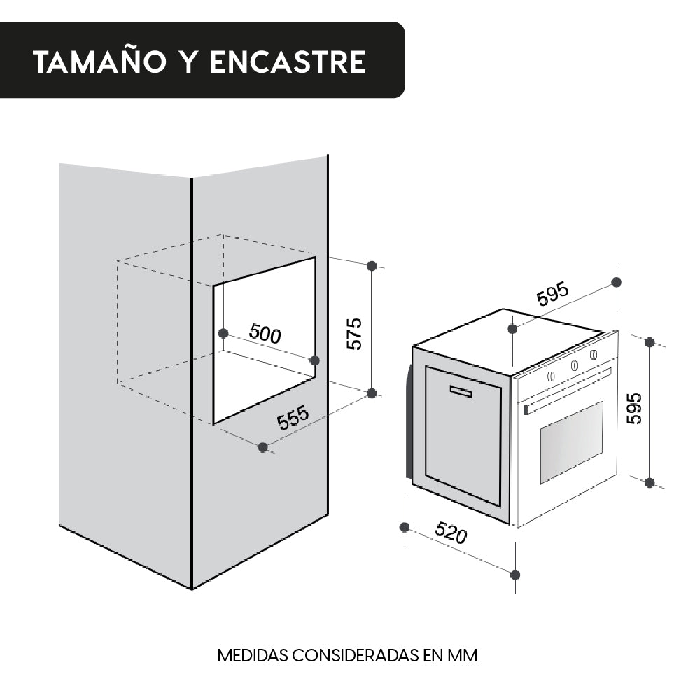 Horno Empotrado Elegance III con Grill 60 Lts FDV - Caja Dañada-Hornos Eléctricos