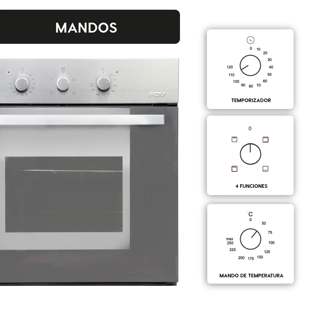 Horno Empotrado Elegance III con Grill 60 Lts FDV - Caja Dañada-Hornos Eléctricos