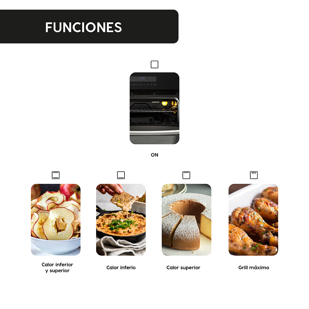 Horno Empotrado Elegance Touch con Grill 58 Lts FDV - Caja Dañada-Hornos Eléctricos