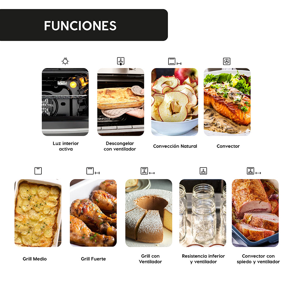 Horno Empotrado Elite 60 Lts con Convector FDV - Caja Dañada-Hornos Eléctricos