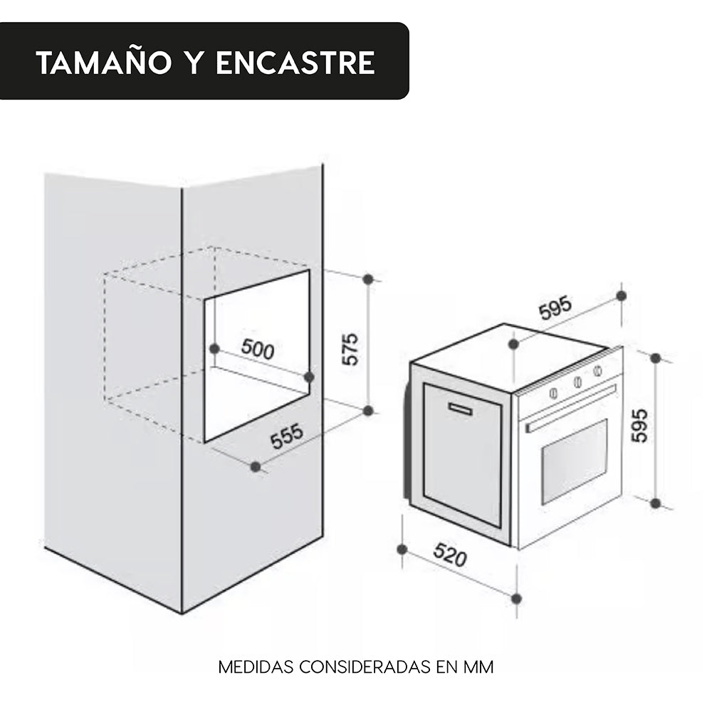 Horno Empotrado Elite 60 Lts con Convector FDV - Caja Dañada-Hornos Eléctricos