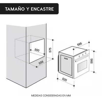 Horno Empotrado Elite 60 Lts con Convector FDV - Caja Dañada-Hornos Eléctricos