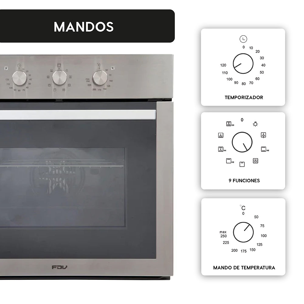 Horno Empotrado Elite 60 Lts con Convector FDV - Caja Dañada-Hornos Eléctricos