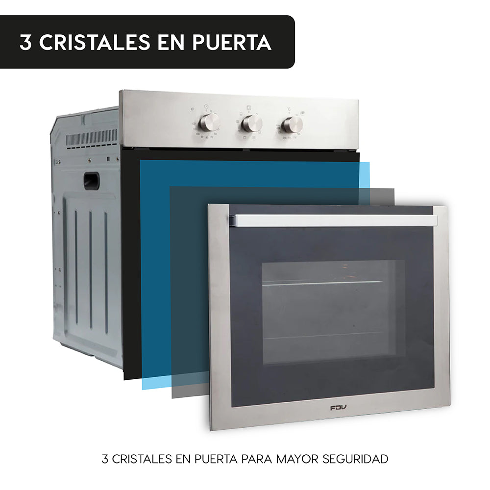 Horno Empotrado Elite 60 Lts con Convector FDV - Caja Dañada-Hornos Eléctricos