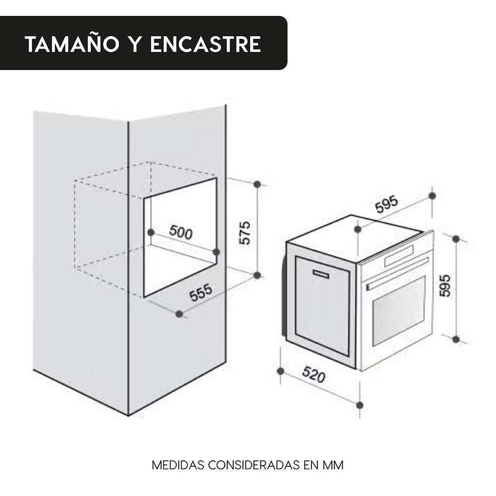 Horno Empotrado Elite Touch 60 Lts con Convector FDV - Caja Dañada-Hornos Eléctricos