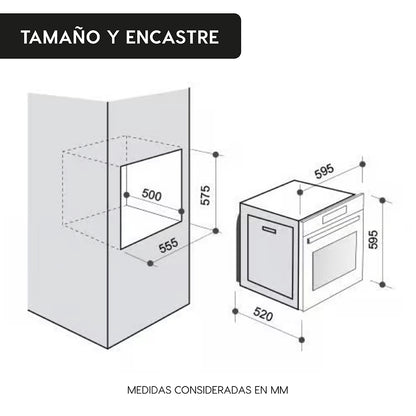 Horno Empotrado Elite Touch 60 Lts con Convector FDV - Caja Dañada-Hornos Eléctricos