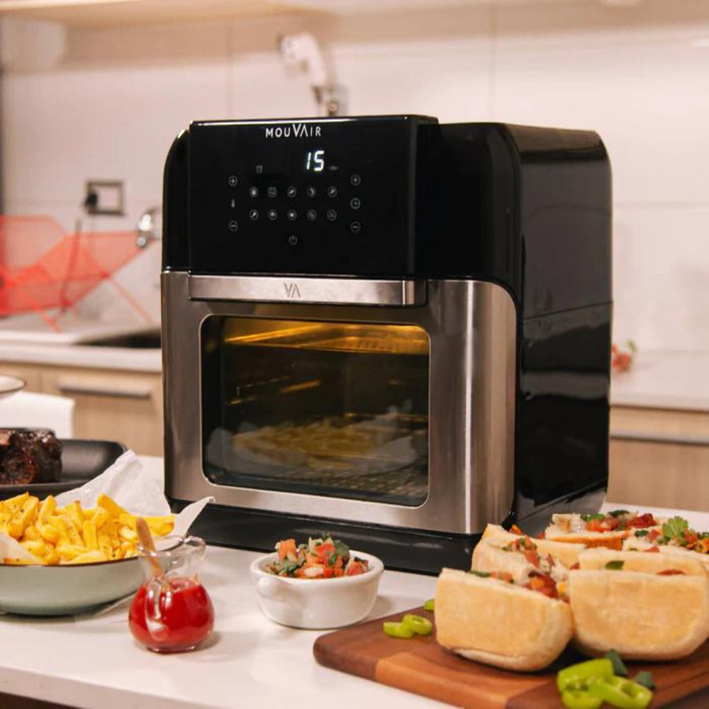 Horno Freidora Crisp 10 Lts + Molde Mouvair8#Naranja