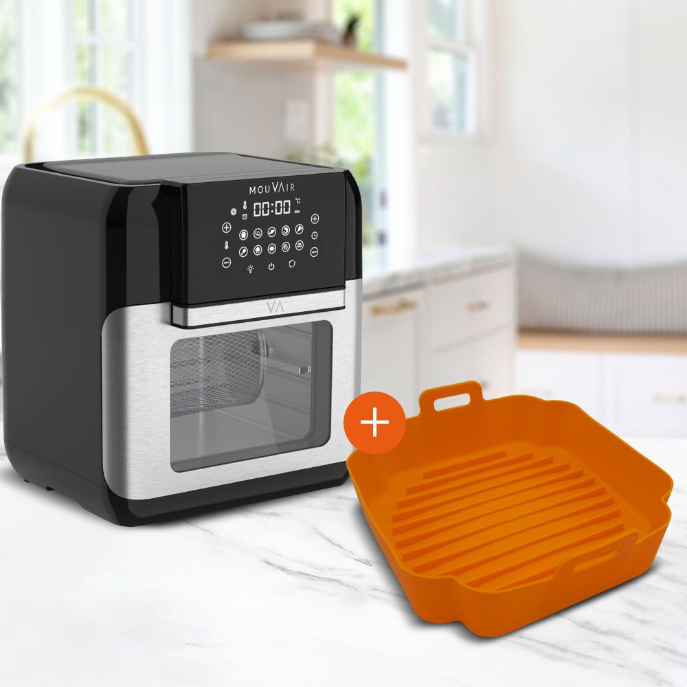 Horno Freidora Crisp 10 Lts + Molde Mouvair1#Naranja