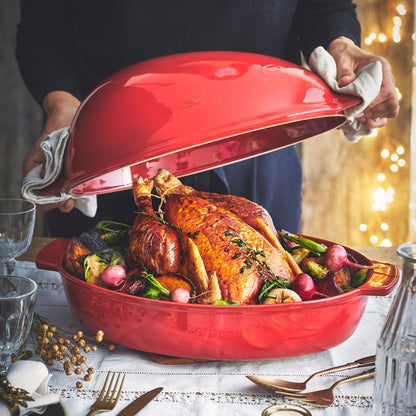 Horno Grande De Cerámica Para Asar Carne Rojo Emile Henry3#Rojo