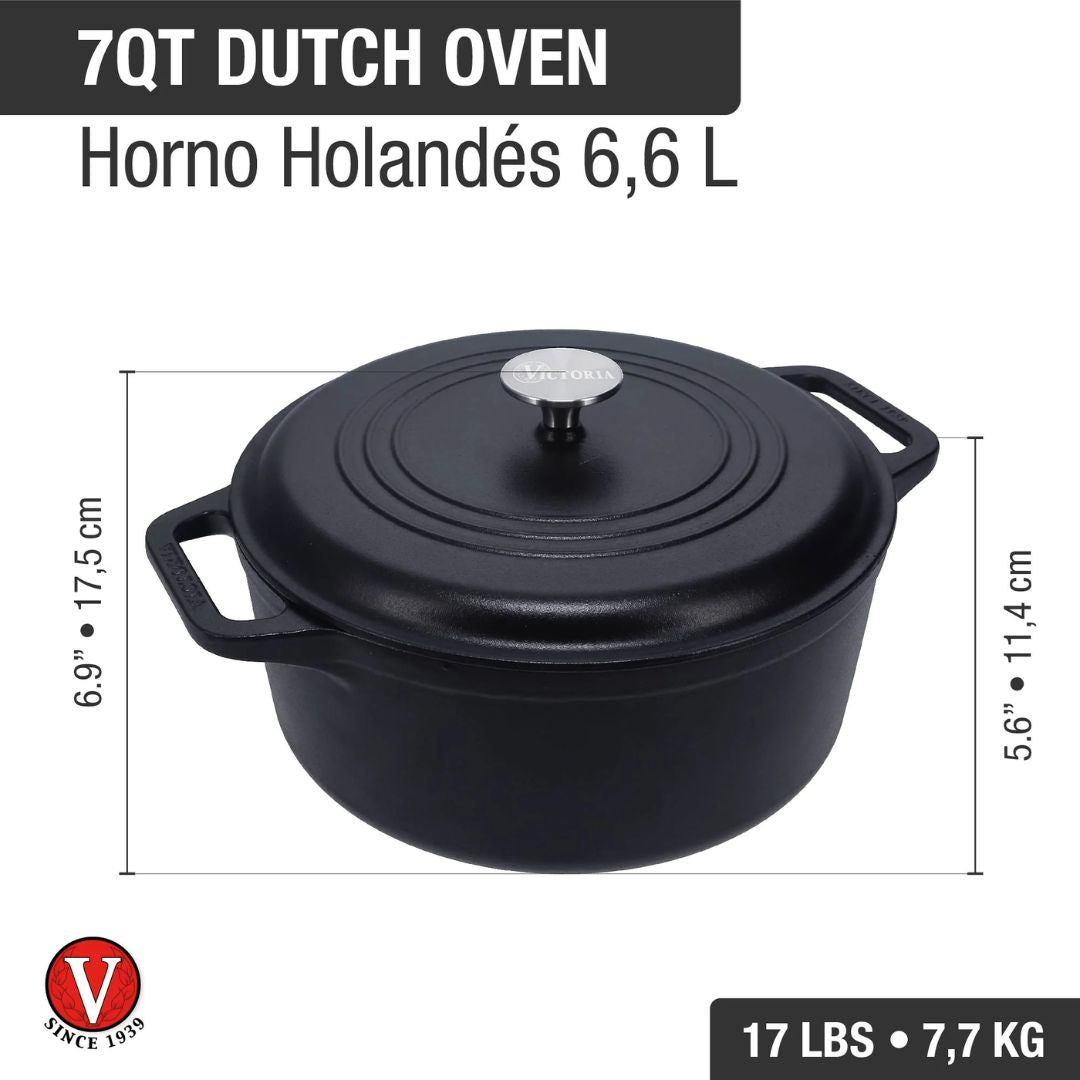 Horno Holandés 6,6 Lts Curado Victoria5#Negro