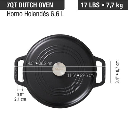 Horno Holandés 6,6 Lts Curado Victoria6#Negro