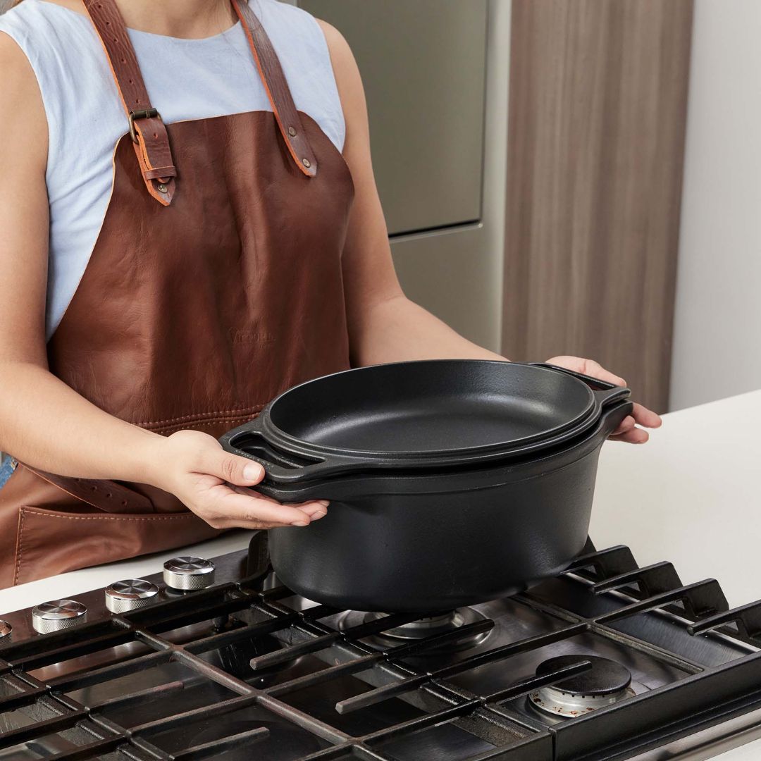 Horno Holandés Ovalado 5,7 Lts Curado Victoria6#Negro