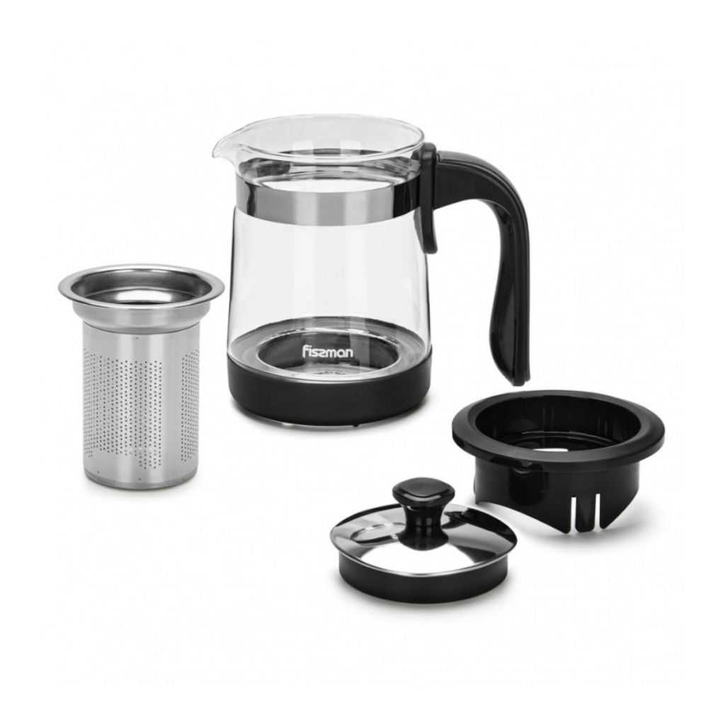 Tetera De Vidrio Con Infusor 750 ml Fissman5#Negro