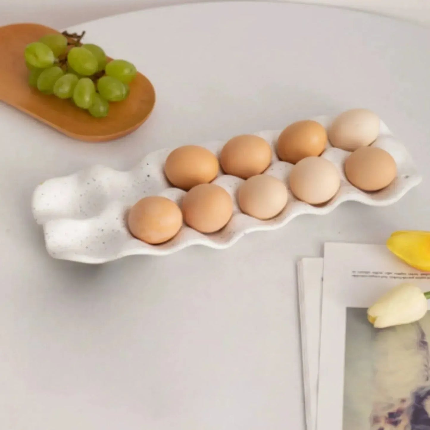 Huevera de Cerámica Minimalista para 12 Huevos2#undefined
