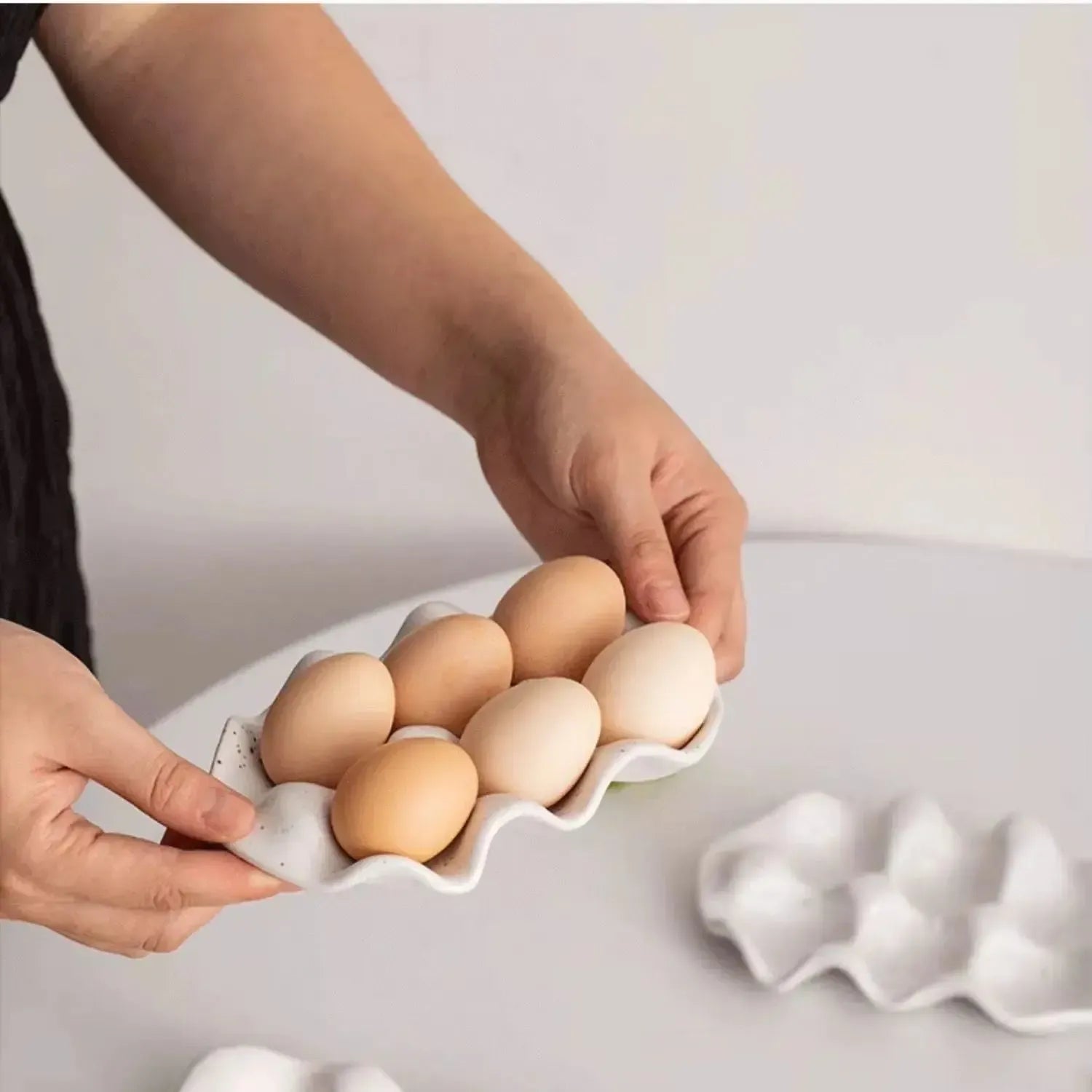 Huevera de Cerámica Minimalista para 6 Huevos2#undefined