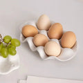 Huevera de Cerámica Minimalista para 6 Huevos1#Blanco