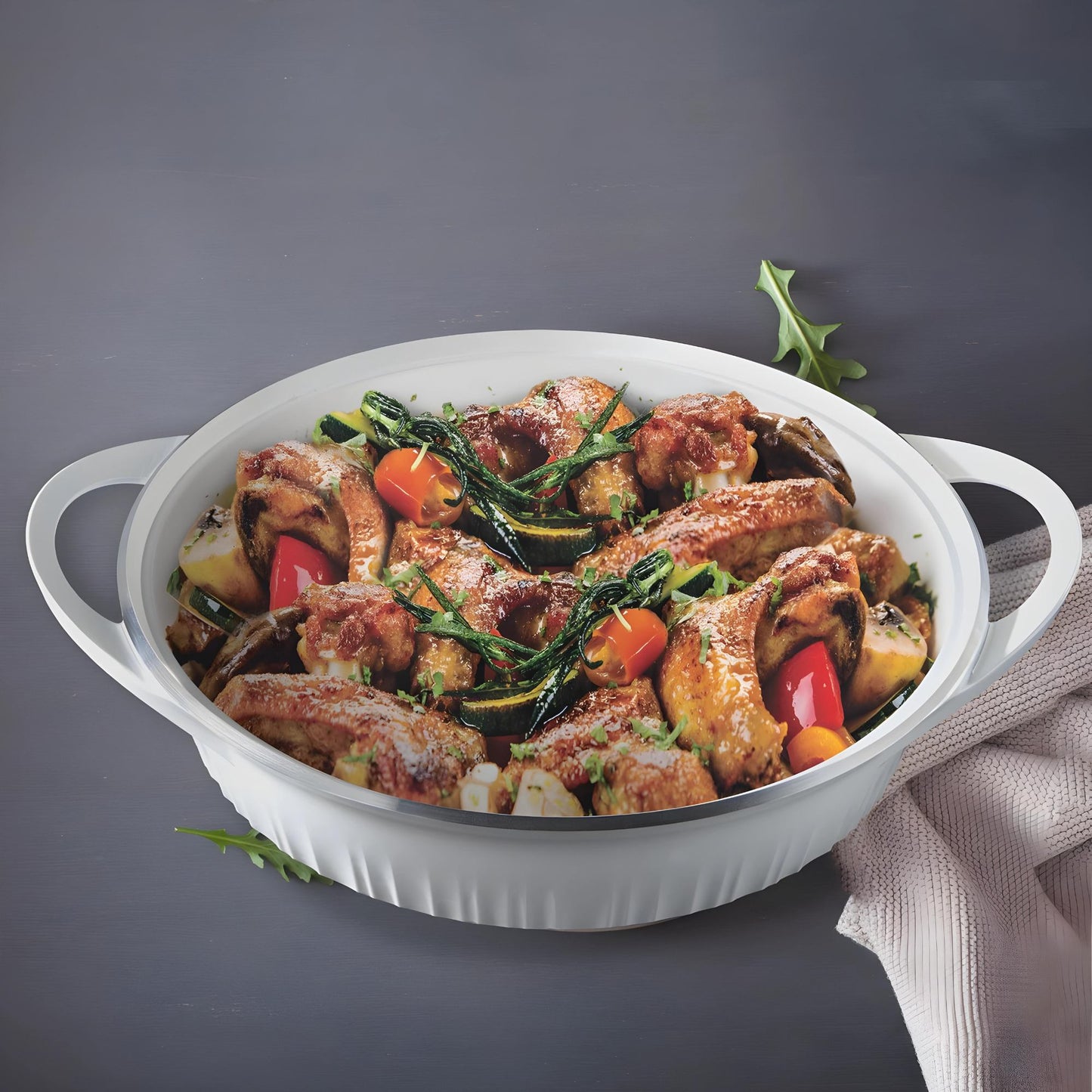 Olla Cast Aluminum 3.8 Lts Corning Ware2#Blanco