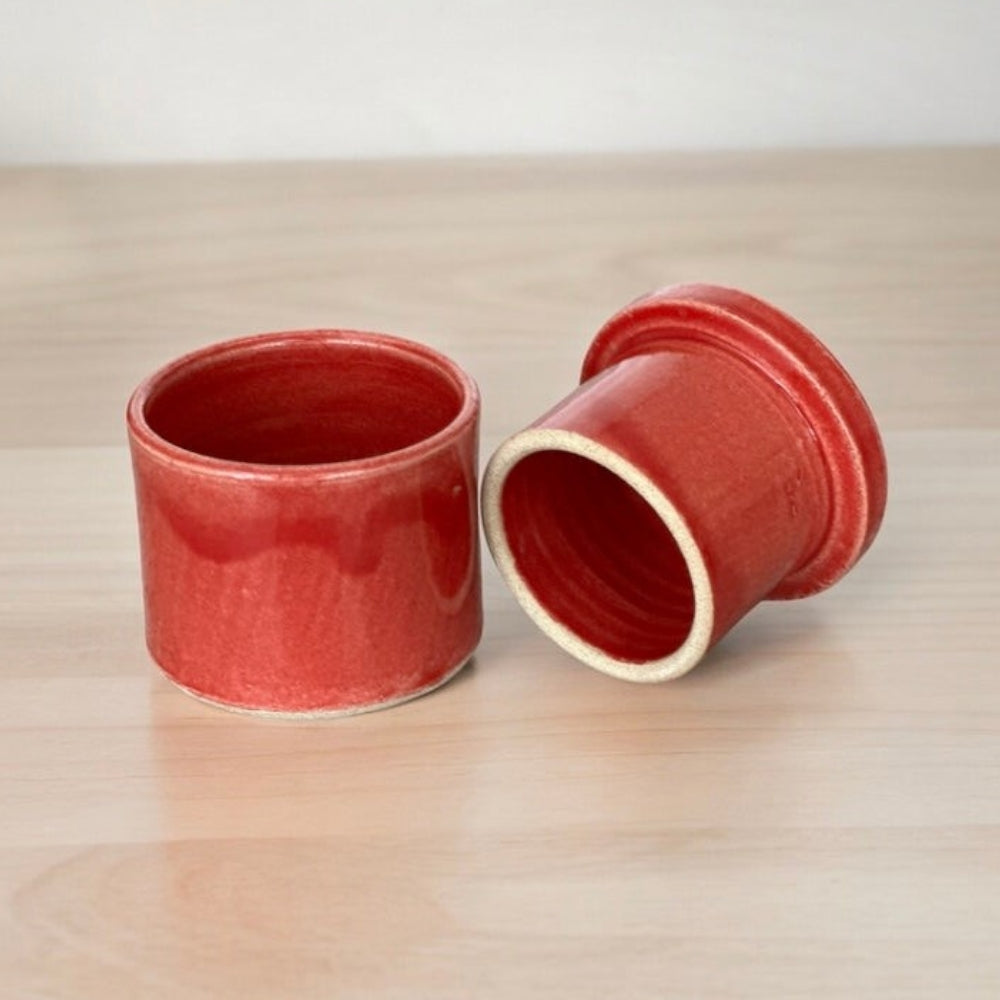 Mantequillera Francesa O De Agua Mediana Pilar Claro6#Rojo