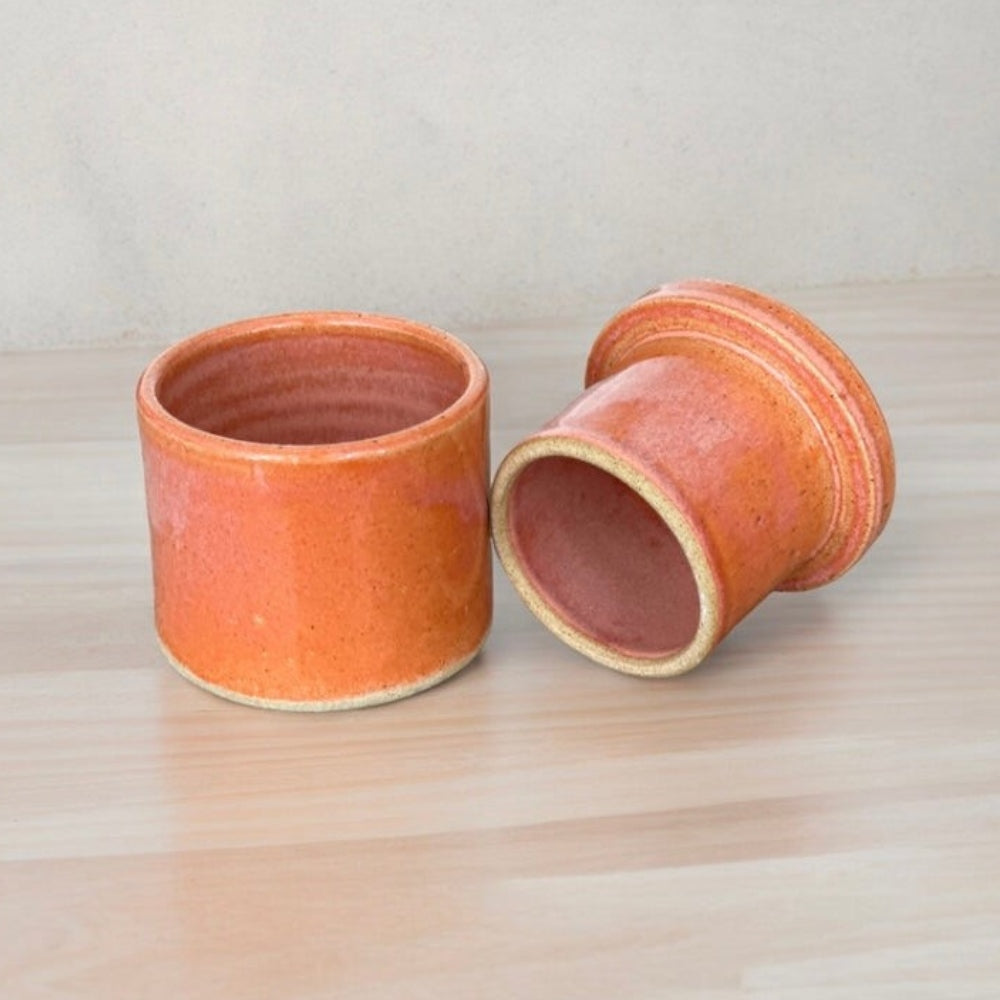 Mantequillera Francesa O De Agua Mediana Pilar Claro1#Naranjo