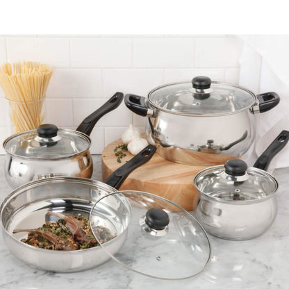 Batería De Cocina Acero Inoxidable Rametto 8 Pzs Oster4#Plateado