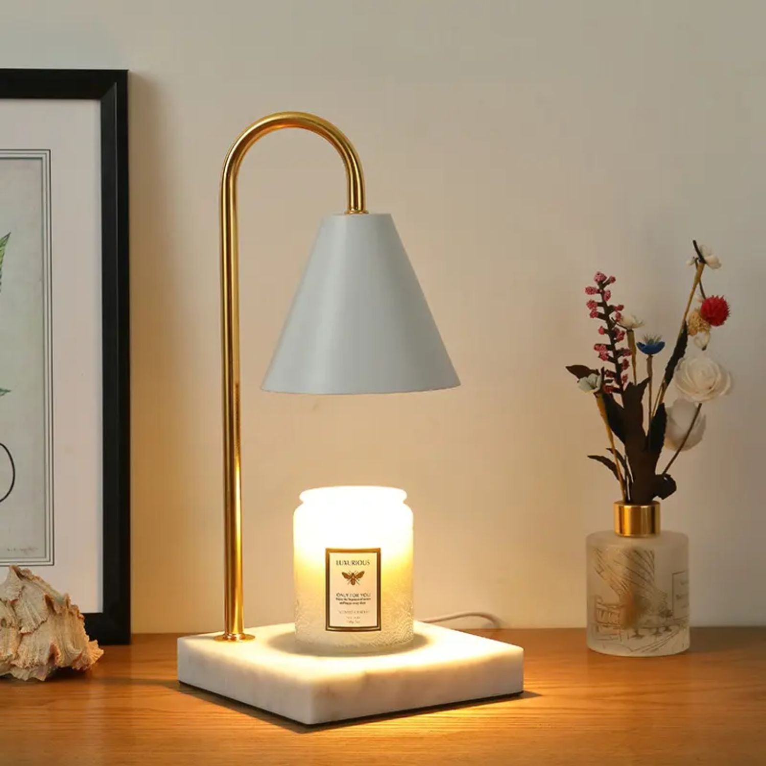 Lámpara Calentadora de Velas Santú Home & Deco1#Blanco