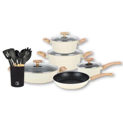 Pack Bateria Savannah 9 Pzs + Set 12 Utensilios Simplit8#Negro