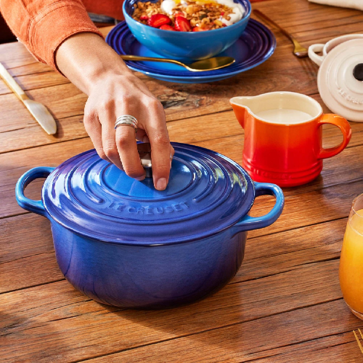 Cocotte Redonda 18 Cm Le Creuset3#Azul